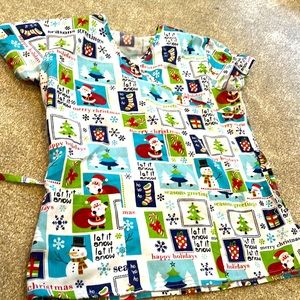 Christmas scrub top